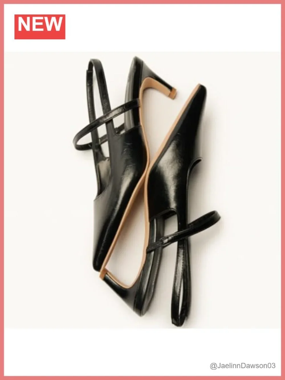 Pointed Toe Kitten Heel Slingback Pumps Low Heel 2.56